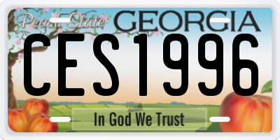 GA license plate CES1996