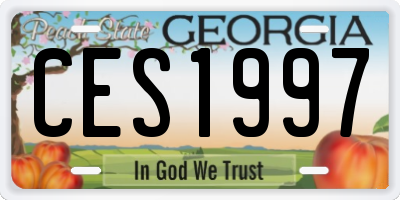 GA license plate CES1997