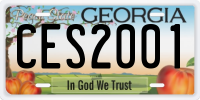 GA license plate CES2001