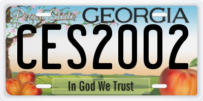 GA license plate CES2002