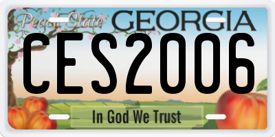 GA license plate CES2006