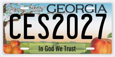 GA license plate CES2027