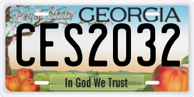 GA license plate CES2032