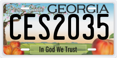 GA license plate CES2035