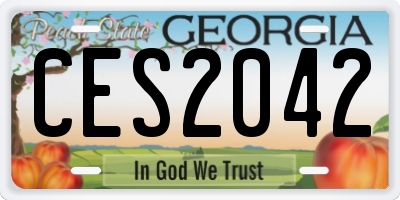 GA license plate CES2042
