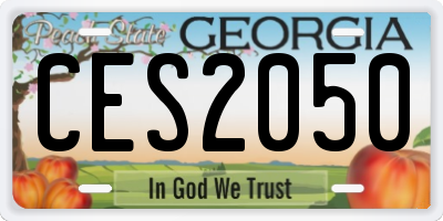 GA license plate CES2050