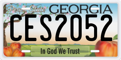 GA license plate CES2052