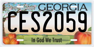 GA license plate CES2059