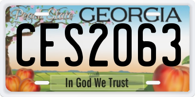 GA license plate CES2063