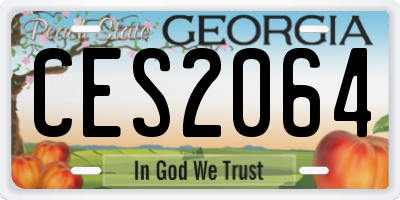 GA license plate CES2064