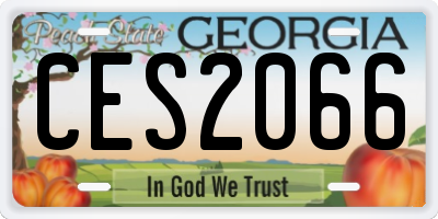 GA license plate CES2066