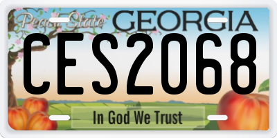 GA license plate CES2068