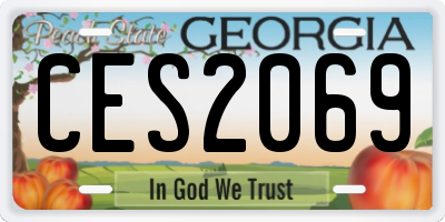 GA license plate CES2069
