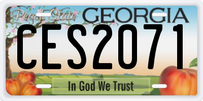 GA license plate CES2071