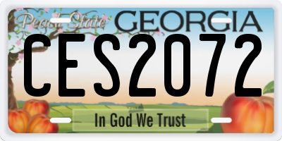 GA license plate CES2072