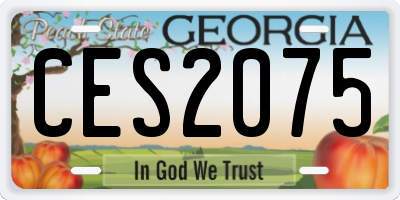 GA license plate CES2075