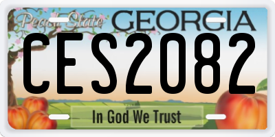 GA license plate CES2082