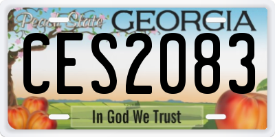 GA license plate CES2083