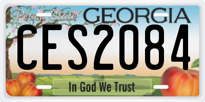 GA license plate CES2084