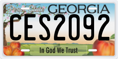 GA license plate CES2092