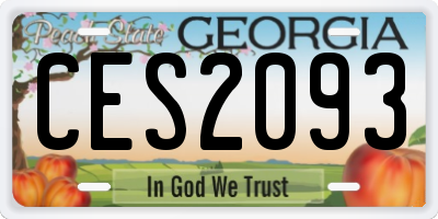 GA license plate CES2093