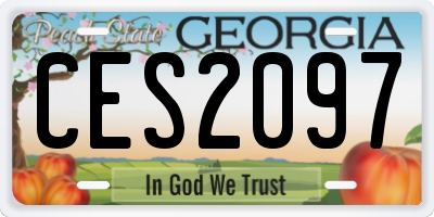 GA license plate CES2097