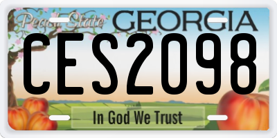 GA license plate CES2098
