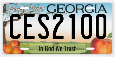 GA license plate CES2100