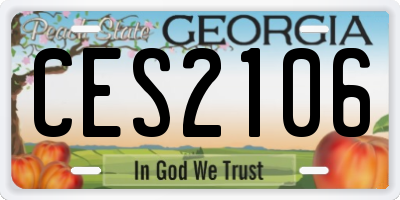 GA license plate CES2106