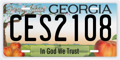 GA license plate CES2108