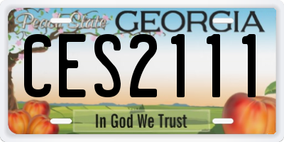 GA license plate CES2111