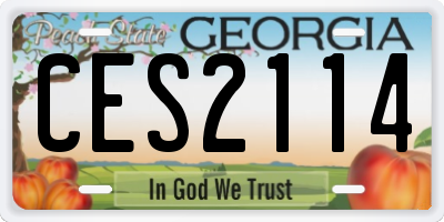 GA license plate CES2114