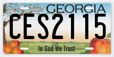 GA license plate CES2115