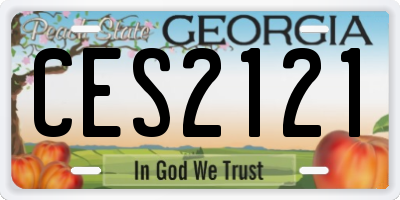 GA license plate CES2121