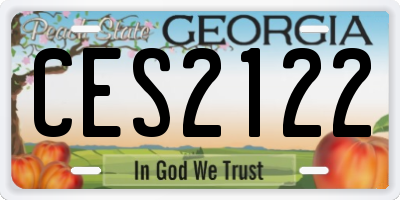 GA license plate CES2122