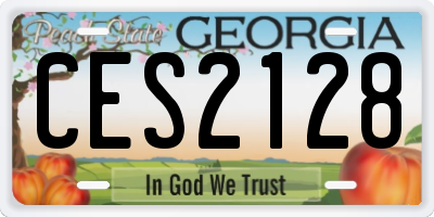 GA license plate CES2128