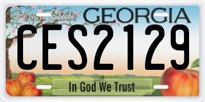 GA license plate CES2129