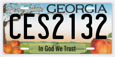 GA license plate CES2132
