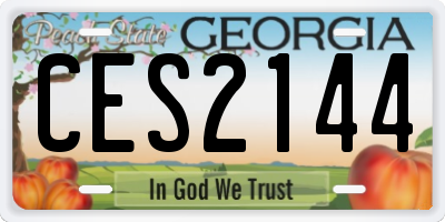 GA license plate CES2144