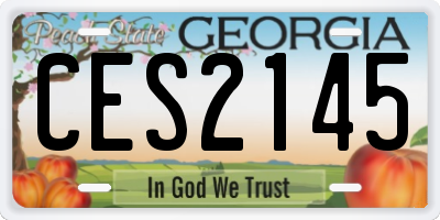 GA license plate CES2145