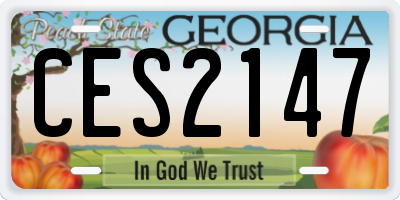 GA license plate CES2147