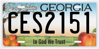 GA license plate CES2151