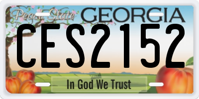 GA license plate CES2152