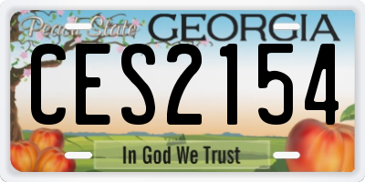 GA license plate CES2154
