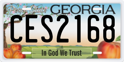 GA license plate CES2168