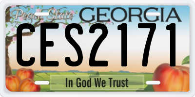 GA license plate CES2171