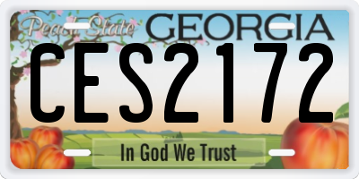 GA license plate CES2172