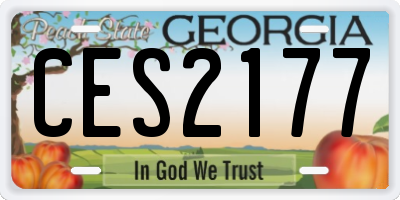 GA license plate CES2177
