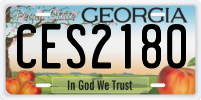 GA license plate CES2180
