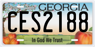 GA license plate CES2188